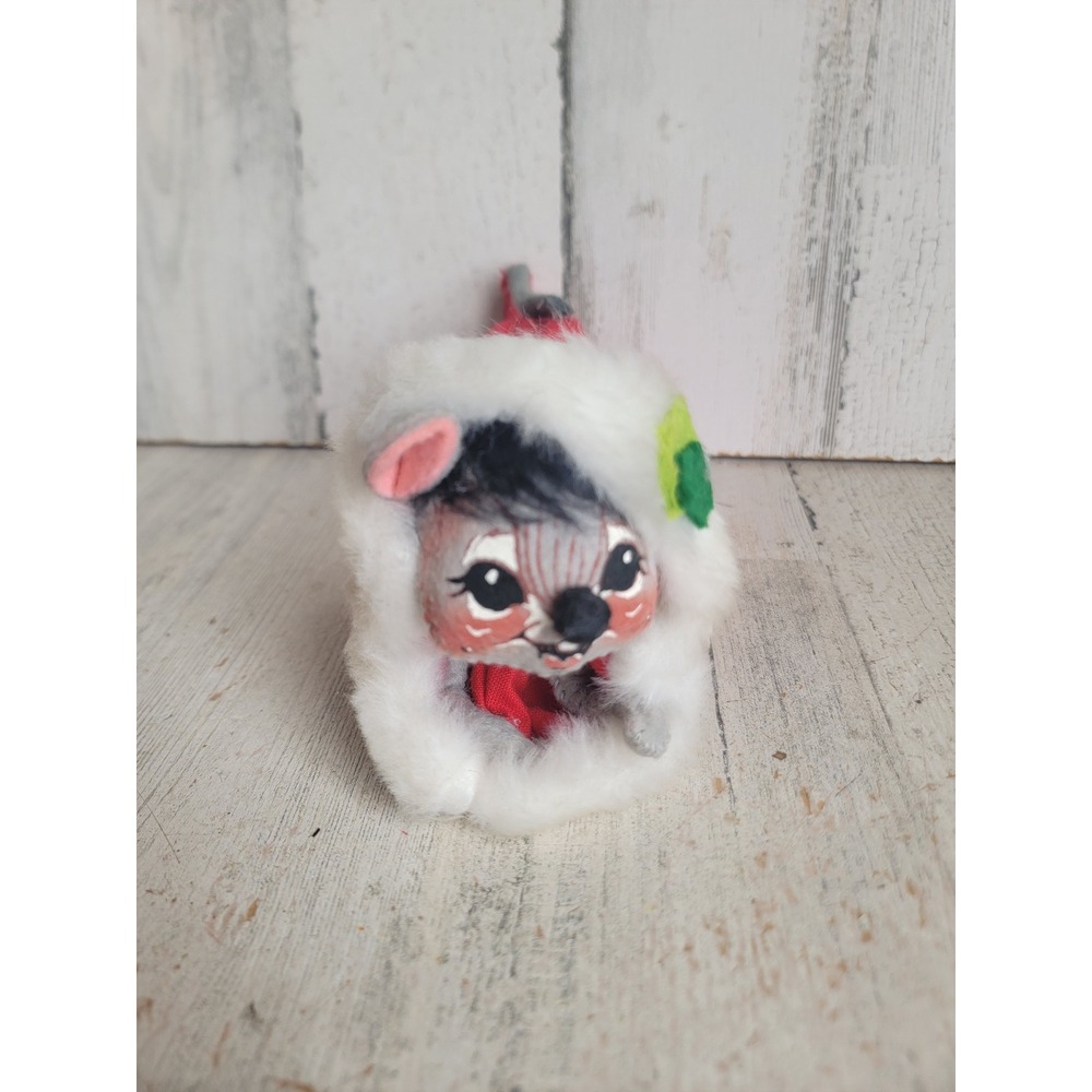 Annalee mouse Santa Claus Xmas vintage plush mistletoe home decor